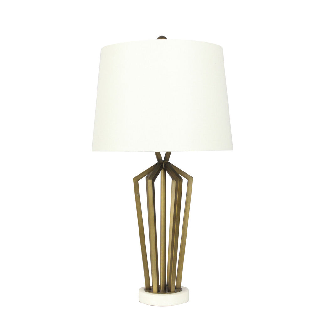 Oriel Lighting ROMSEY Art Décor Marble Based Metal Table Lamp w Shade