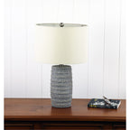 Oriel Lighting STRATA Concrete Finish Complete Table Lamp w Shade