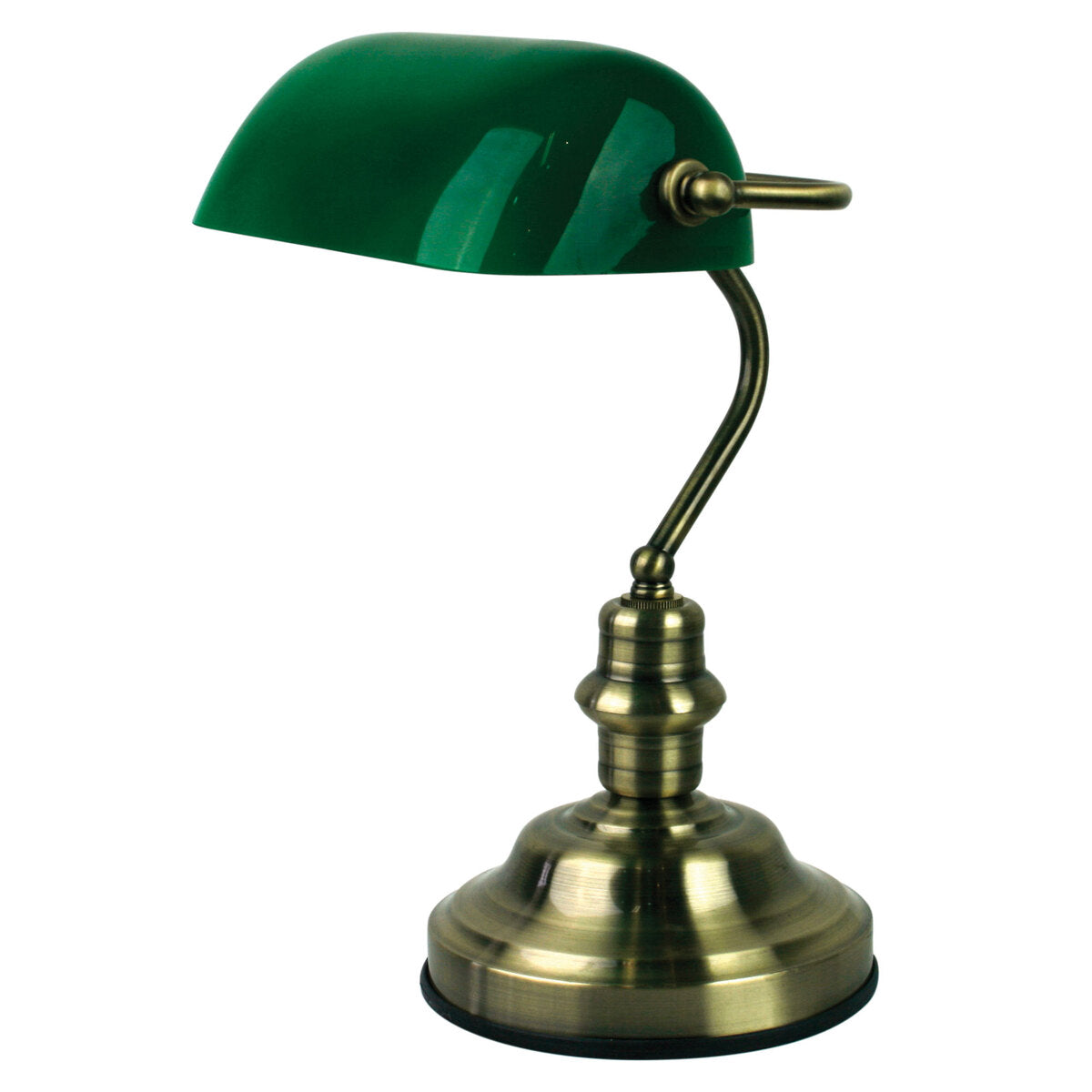 Oriel Lighting Retro Style BANKERS Lamp Antique Brass (switched)