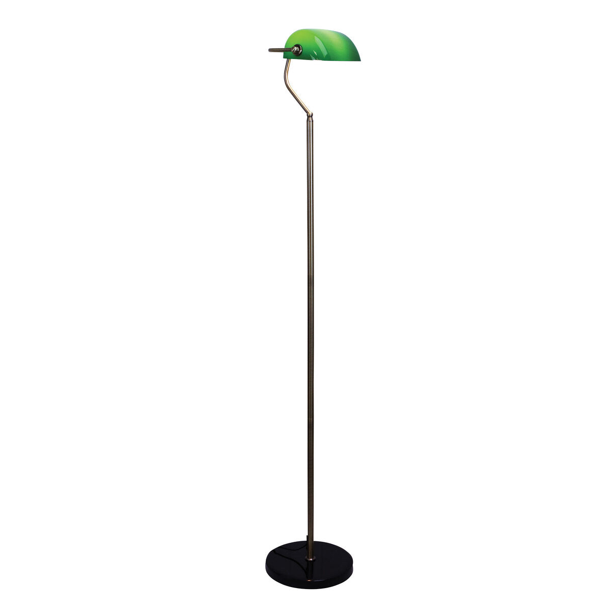 Oriel Lighting BANKERS Retro Floor Lamp Antique Brass Finish