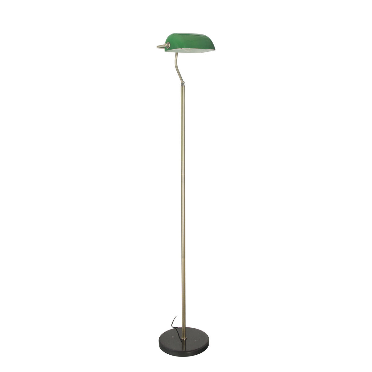 Oriel Lighting BANKERS Retro Floor Lamp Antique Brass Finish