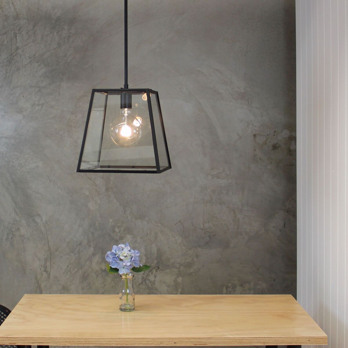 Oriel Lighting EATON 30 Single Urban Retro 30cm Pendant Light in Matt Black