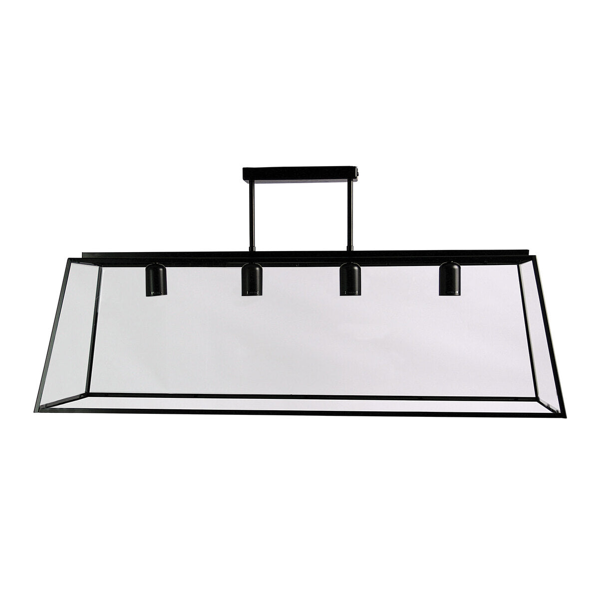 Oriel Lighting EATON.100 4-light 100cm Urban Retro Pendant Light Matt Black