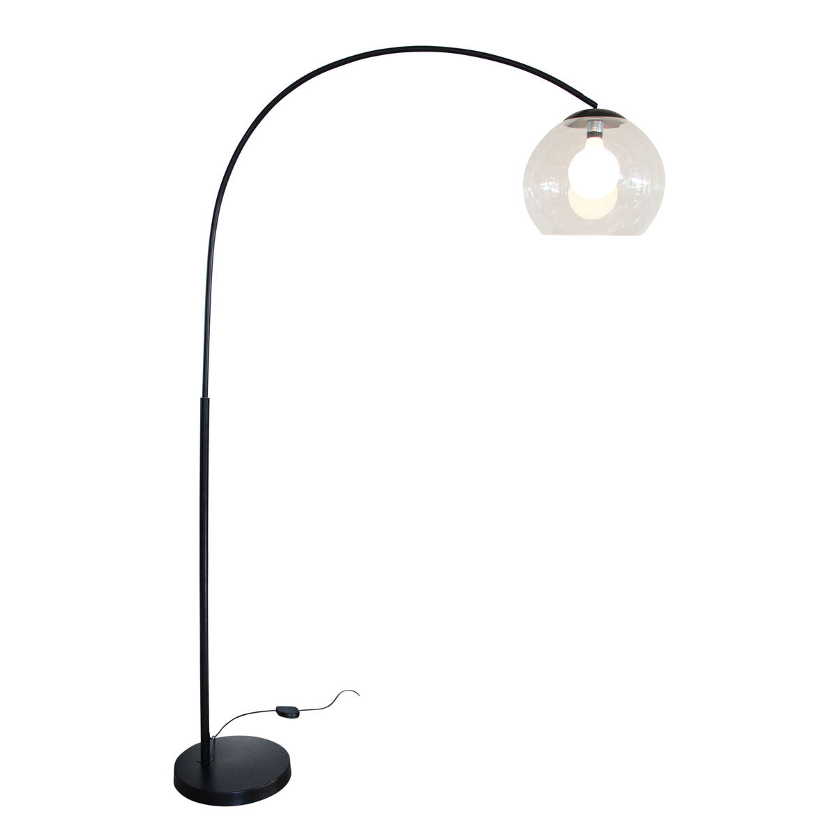 Oriel Lighting OVER Large Arc Floor Lamp with Acrylic Shade in Black
