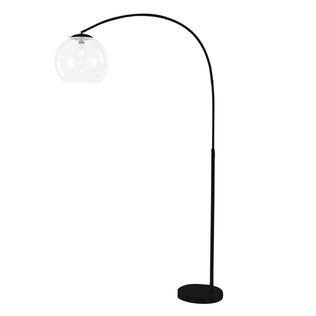 Oriel Lighting OVER Large Arc Floor Lamp with Acrylic Shade in Black