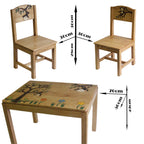 "Monkey Land" Kids Wooden Table and Chairs Set