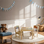 Airplane Design Kids Wooden Table Chairs Set