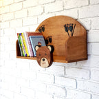 Wooden Wall Mounted Book Shelf Bear