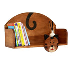 Wooden Wall Mounted Book Shelf Cat