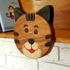 Wooden Wall Mounted Book Shelf Cat
