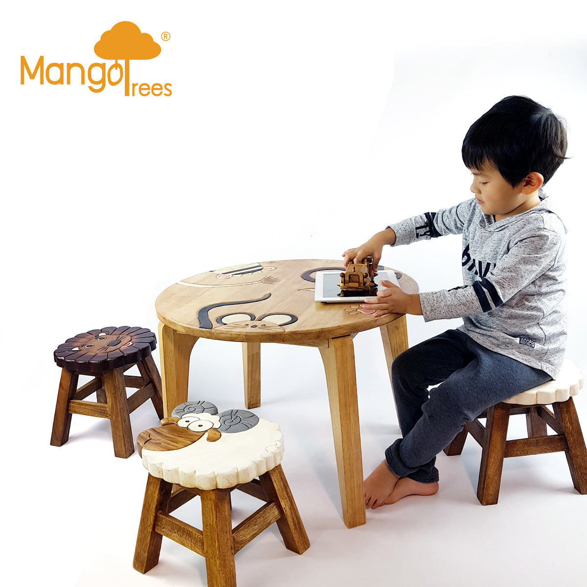 Kids Wooden Table Mix Animal Tails