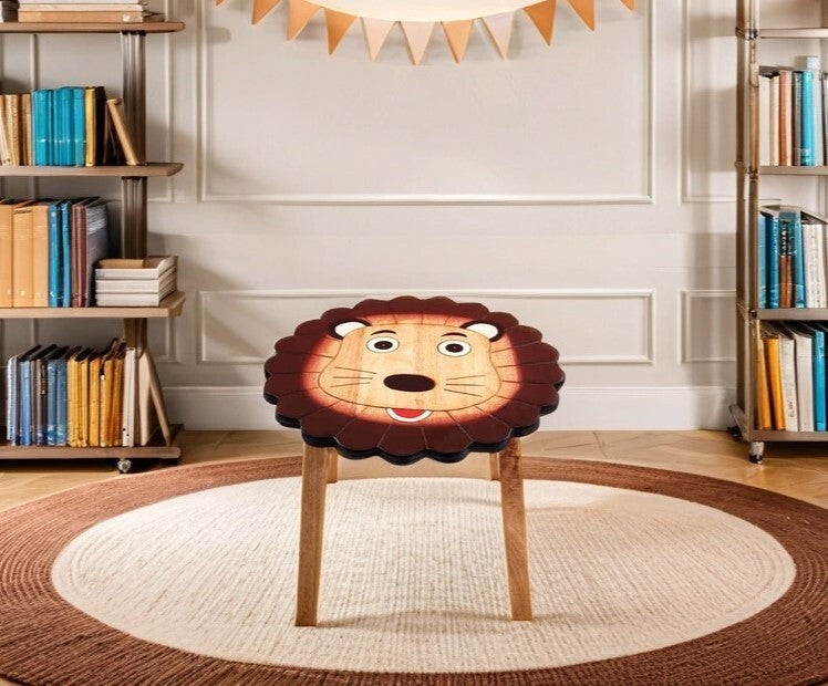 Kids Wooden Table Lion