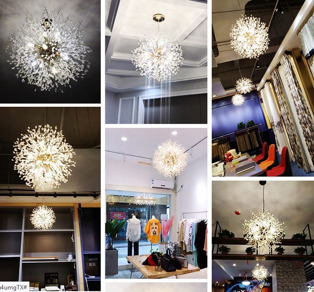 60cm Dia Stainless Steel Frame Firefly Chandelier Ceiling Pendant Light