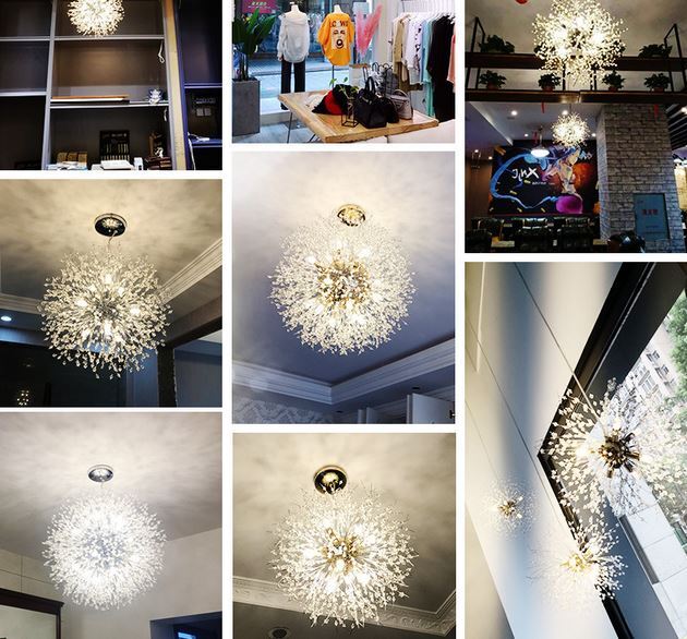 60cm Dia Stainless Steel Frame Firefly Chandelier Ceiling Pendant Light