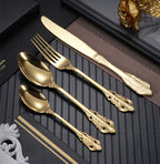 "Harriett" Luxury Cutlery Set of 24 in gold
