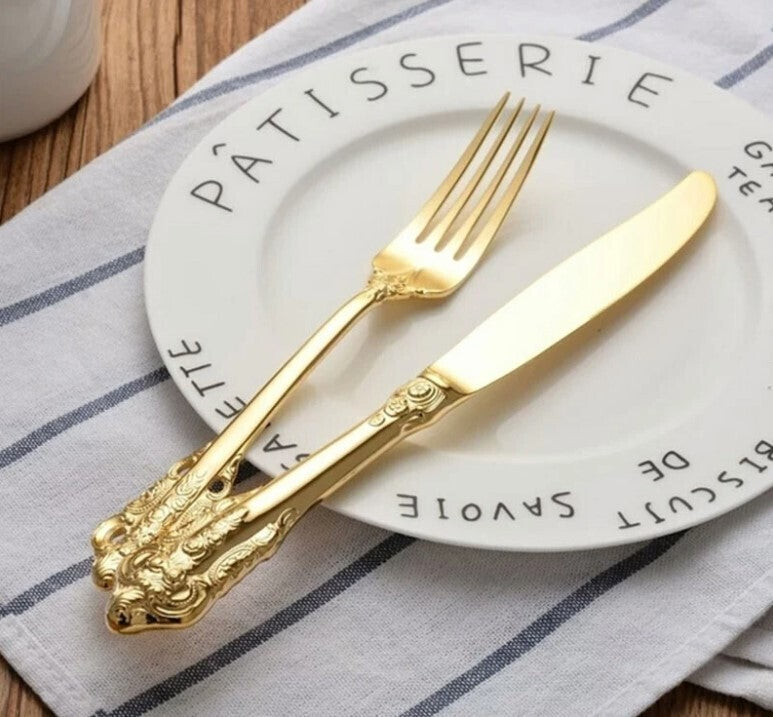 "Harriett" Luxury Cutlery Set of 24 in gold