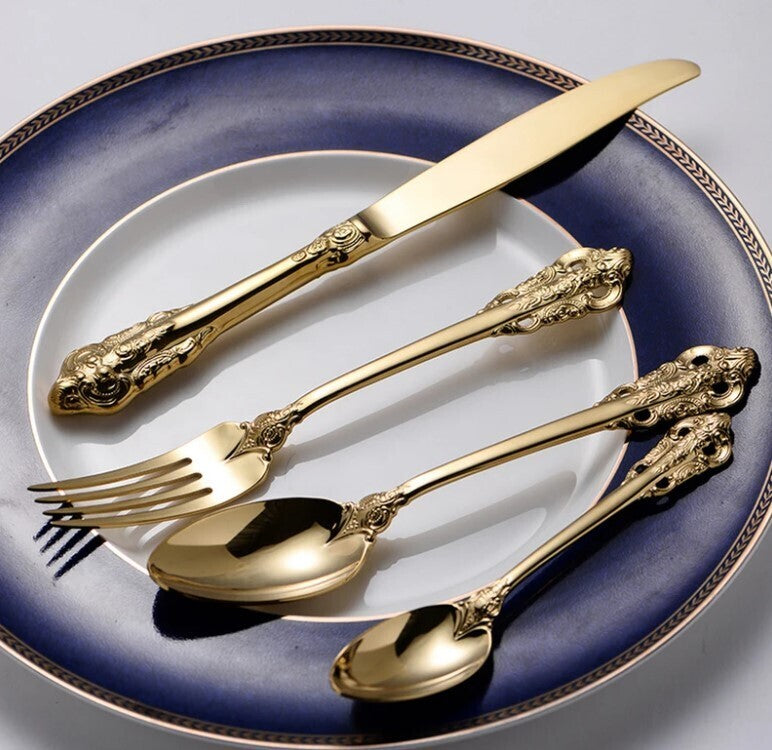 "Harriett" Luxury Cutlery Set of 24 in gold