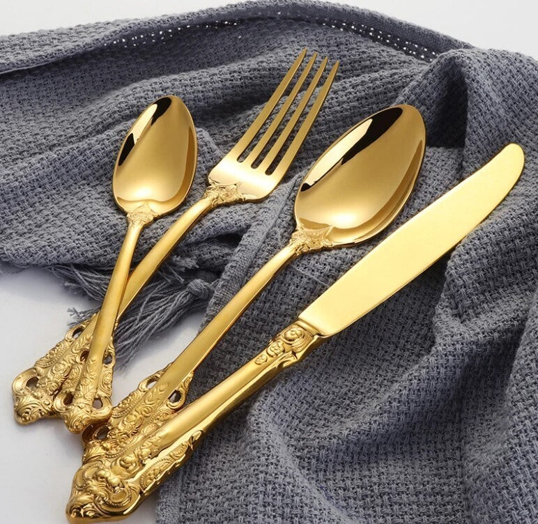 "Harriett" Luxury Cutlery Set of 24 in gold