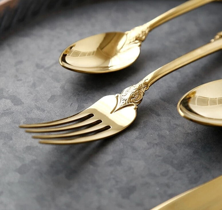 "Harriett" Luxury Cutlery Set of 24 in gold
