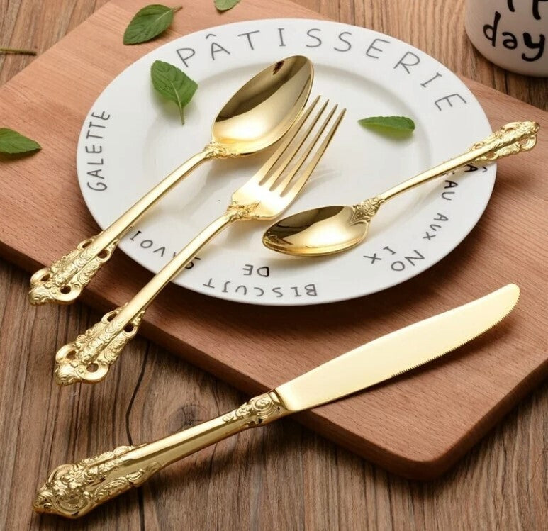 "Harriett" Luxury Cutlery Set of 24 in gold