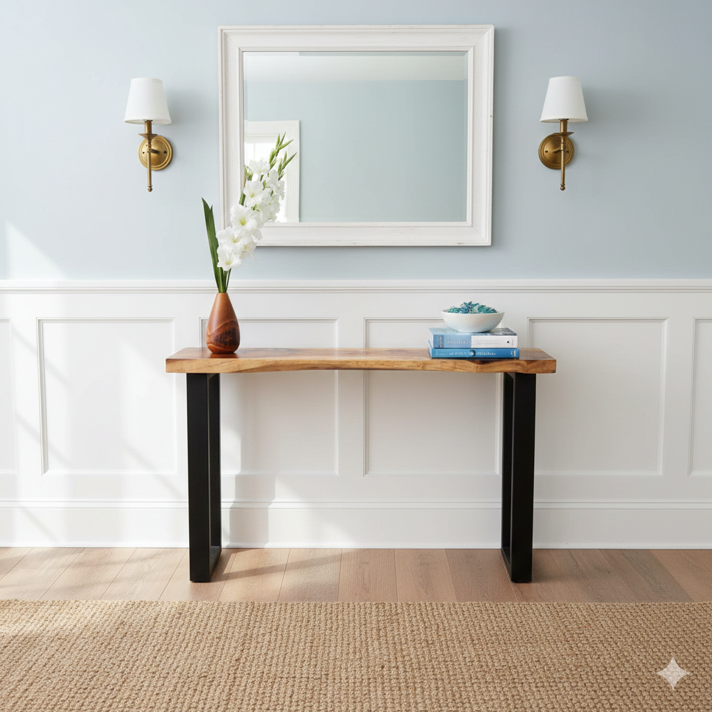 [120cm] "Bungalow" Console/Hallway Table Live Edge Solid Raintree Wood