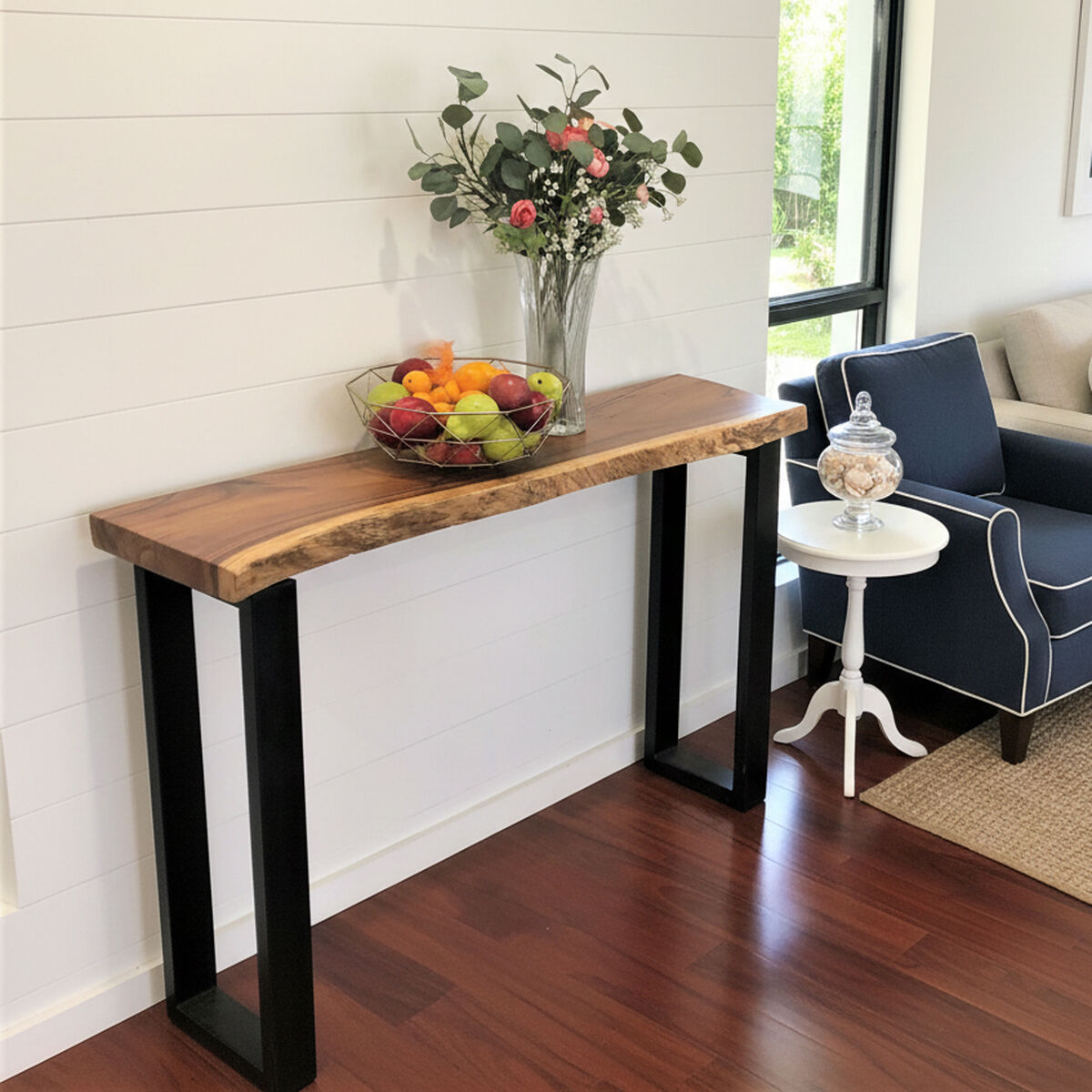[120cm] "Bungalow" Console/Hallway Table Live Edge Solid Raintree Wood