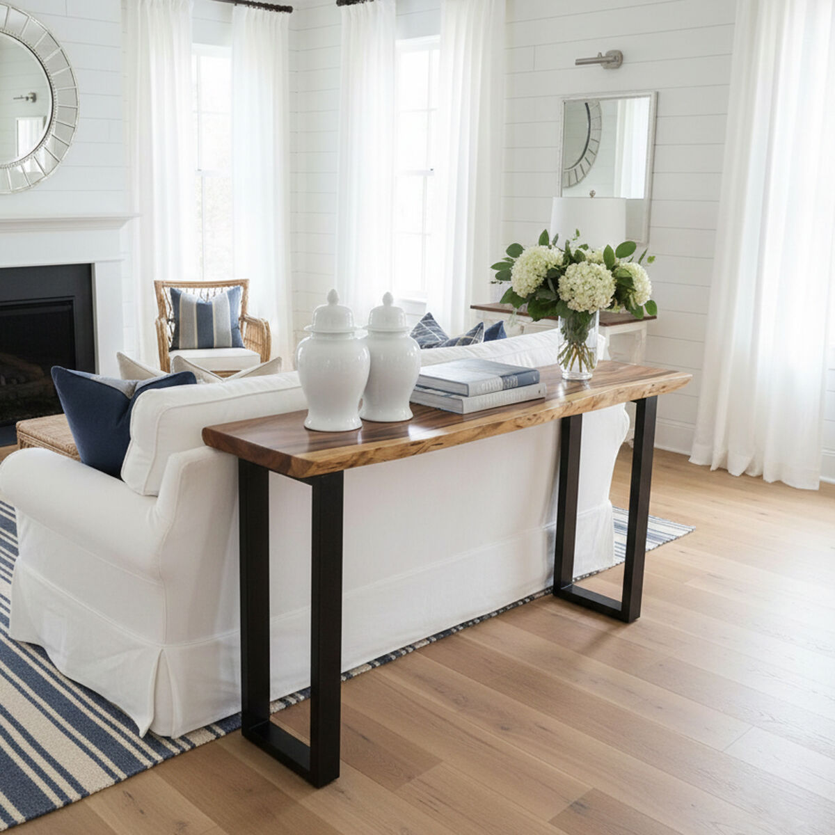 [150cm] "Bungalow" Console/Hallway Table Live Edge Solid Raintree Wood