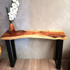 [100cm] "Bungalow" Console/Hallway Table Live Edge Solid Raintree Wood