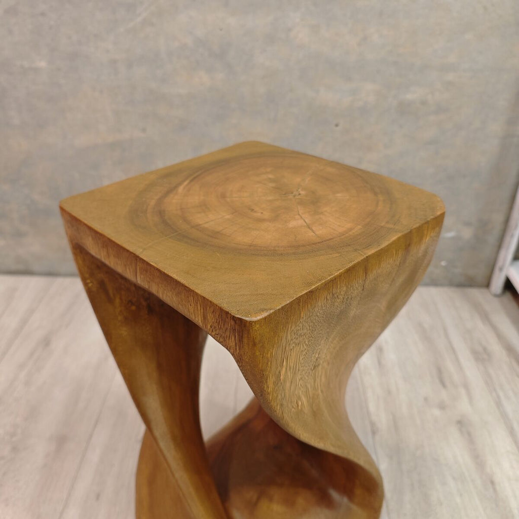 "The Twist" Raintree Wood Side Table/Corner Table/Planet Stand NB Finish