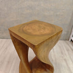"The Twist" Raintree Wood Side Table/Corner Table/Planet Stand NB Finish