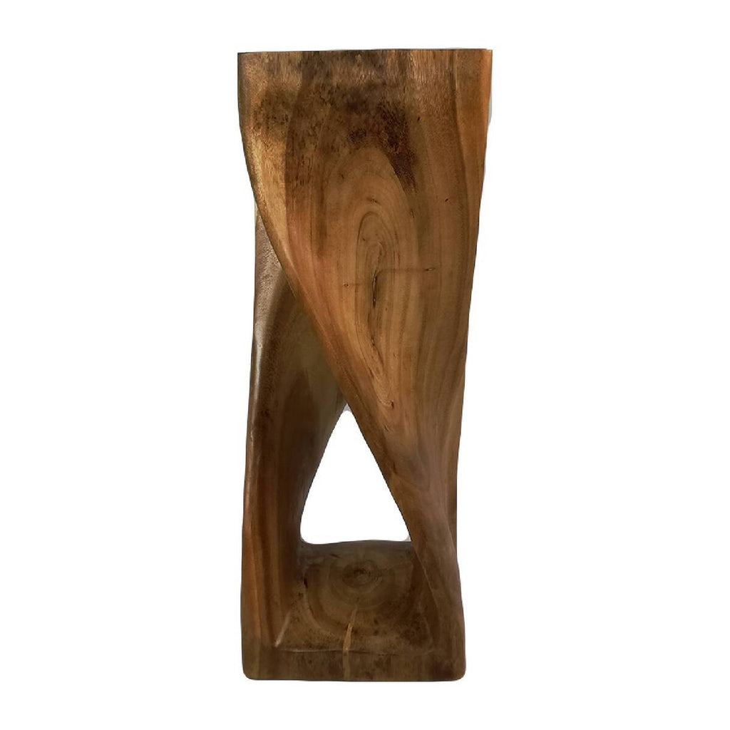 Twisted Stool 76cm Raintree Wood Side Table/Corner Table/Bar stool Clear Finish