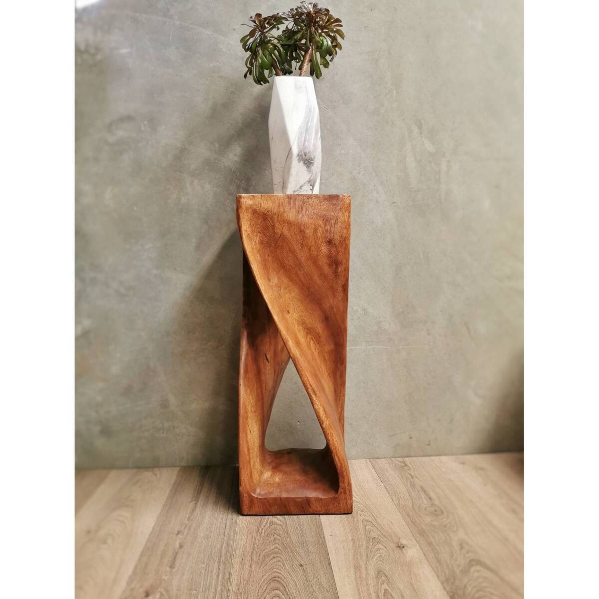 Twisted Stool 76cm Raintree Wood Side Table/Corner Table/Bar stool Natural finish