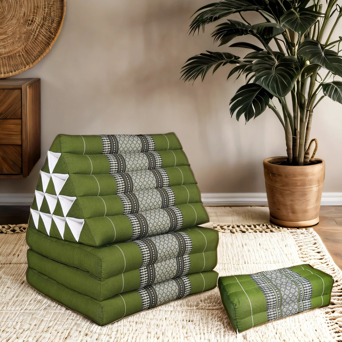 Jumbo Thai Triangle Pillow Foldable Floor Mattress Set