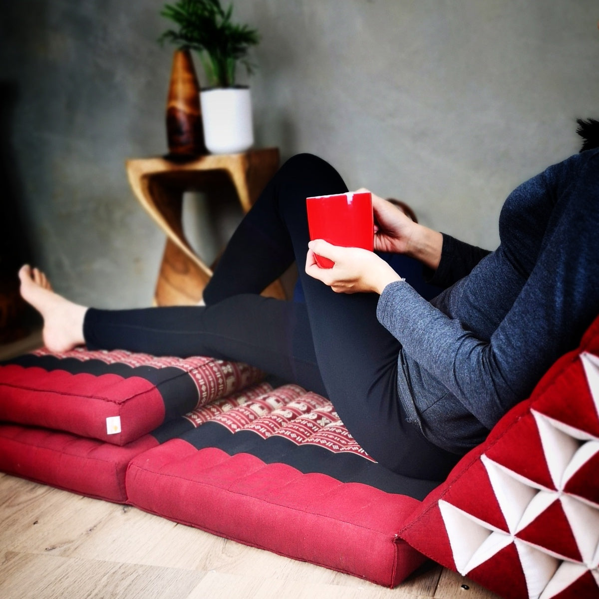 Jumbo Thai Triangle Pillow Foldable Floor Mattress Set