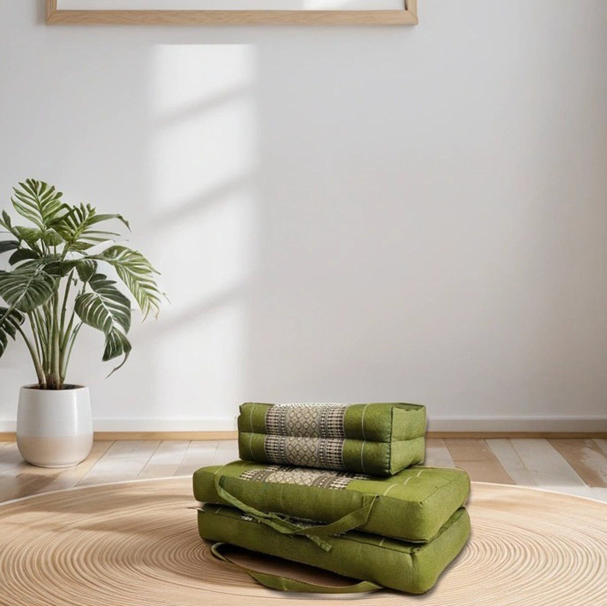 Foldable Meditation Cushion Zafu&Zabuton Set Kapok Filled