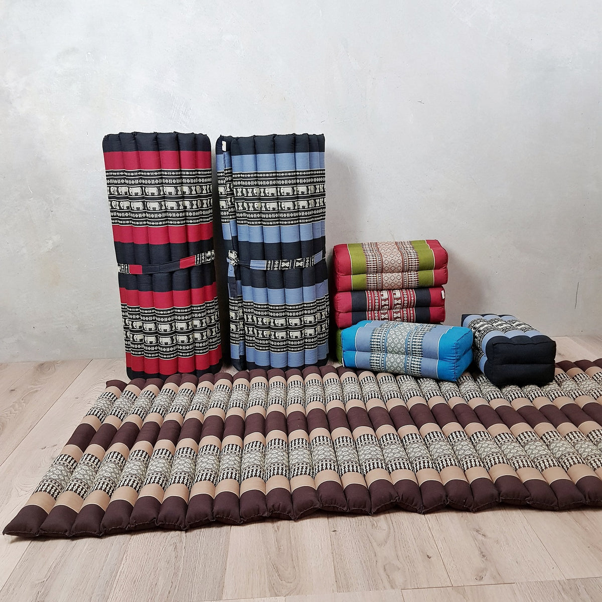 Roll Up Foldable Mattress + Pillow Block Set