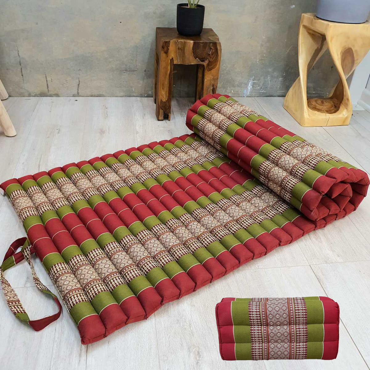 Roll Up Foldable Mattress + Pillow Block Set