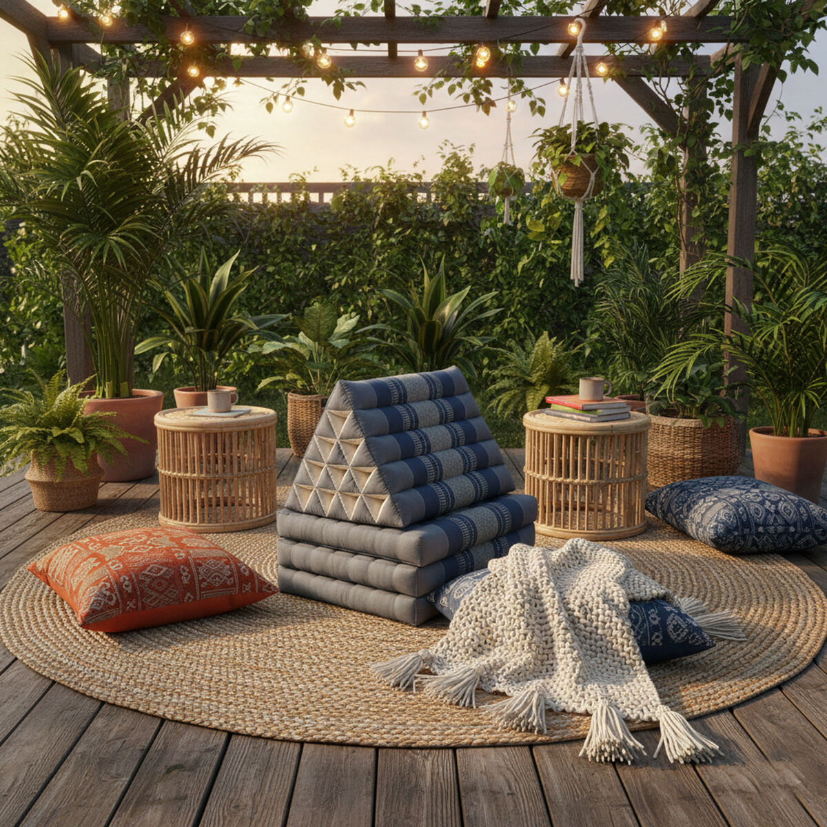 [Jumbo] 3-Folds Thai Triangle Cushion Foldable Floor Mattress