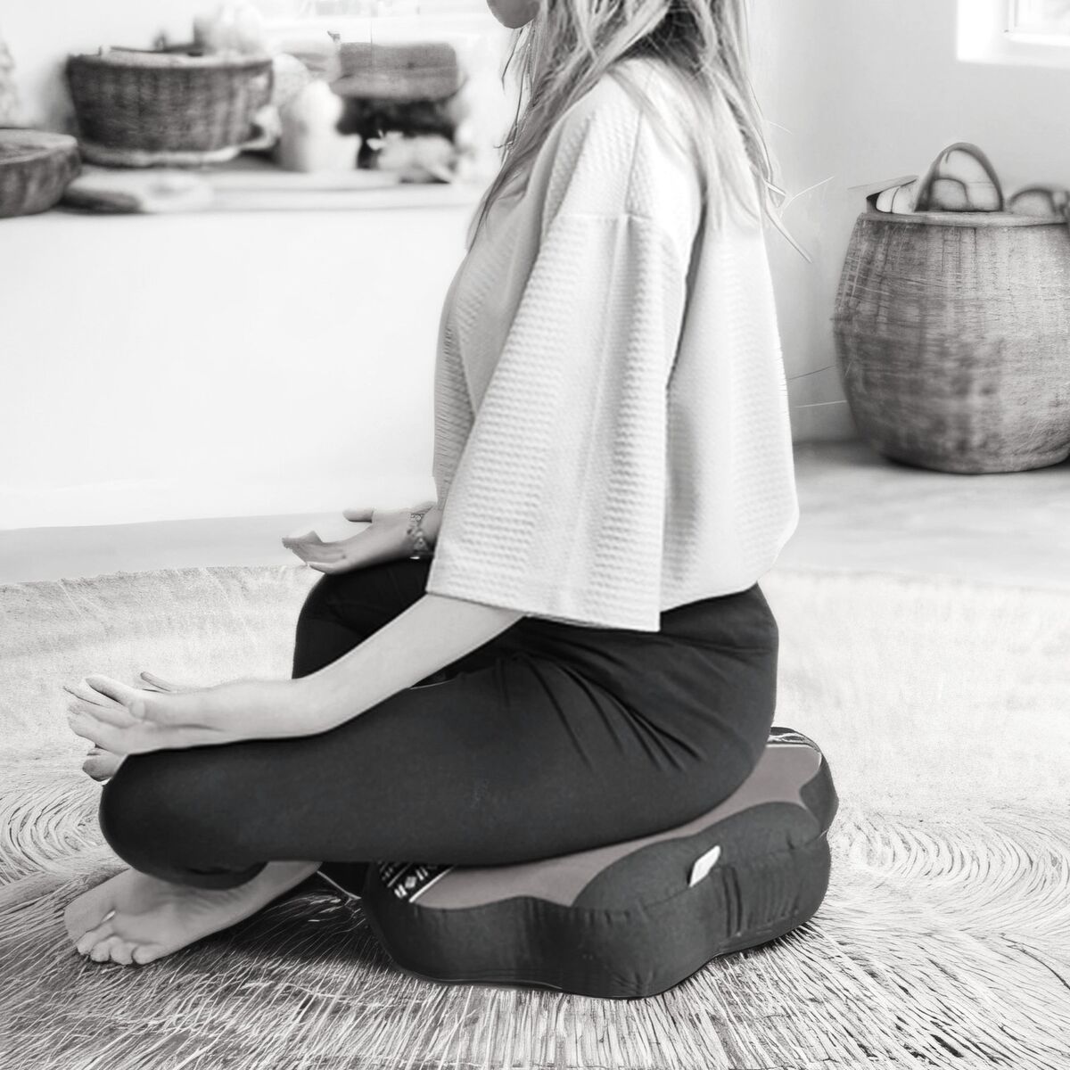 48x14 cm 8-Petal Ergo-Design Zafu Meditation Cushion