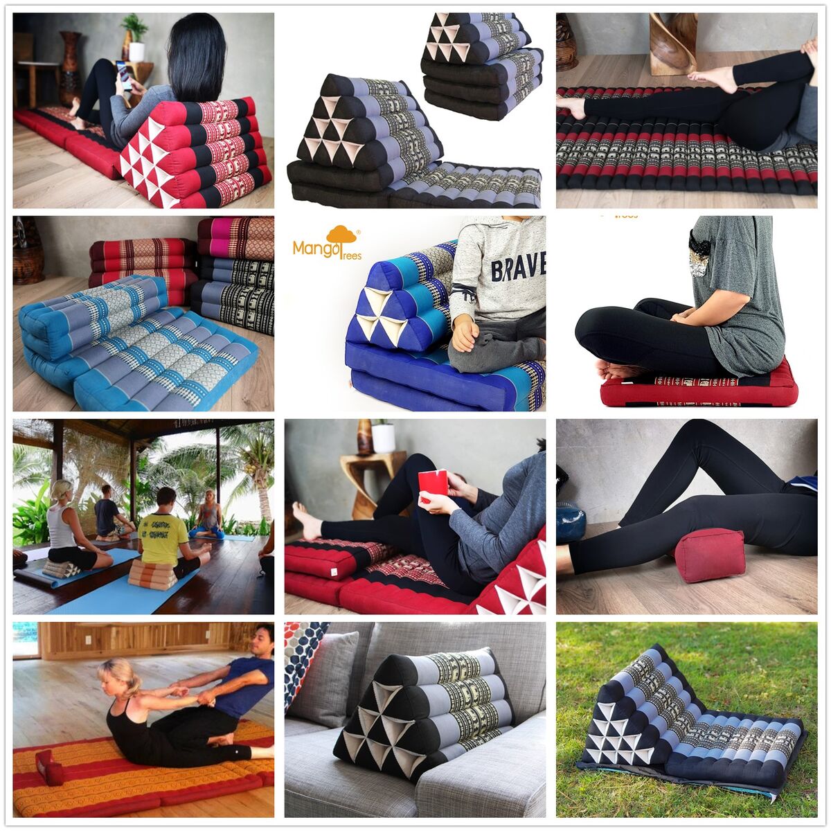 48x14 cm 8-Petal Ergo-Design Zafu Meditation Cushion