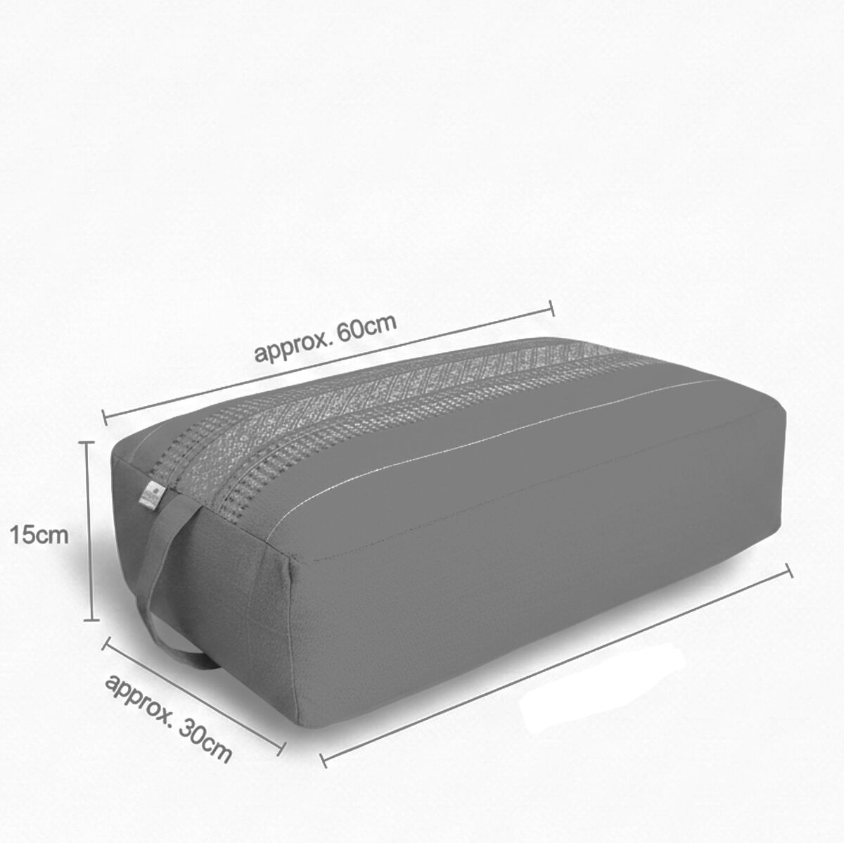 Oblong Meditation Cushion/ Yoga Bolster Prop Kapok Filled