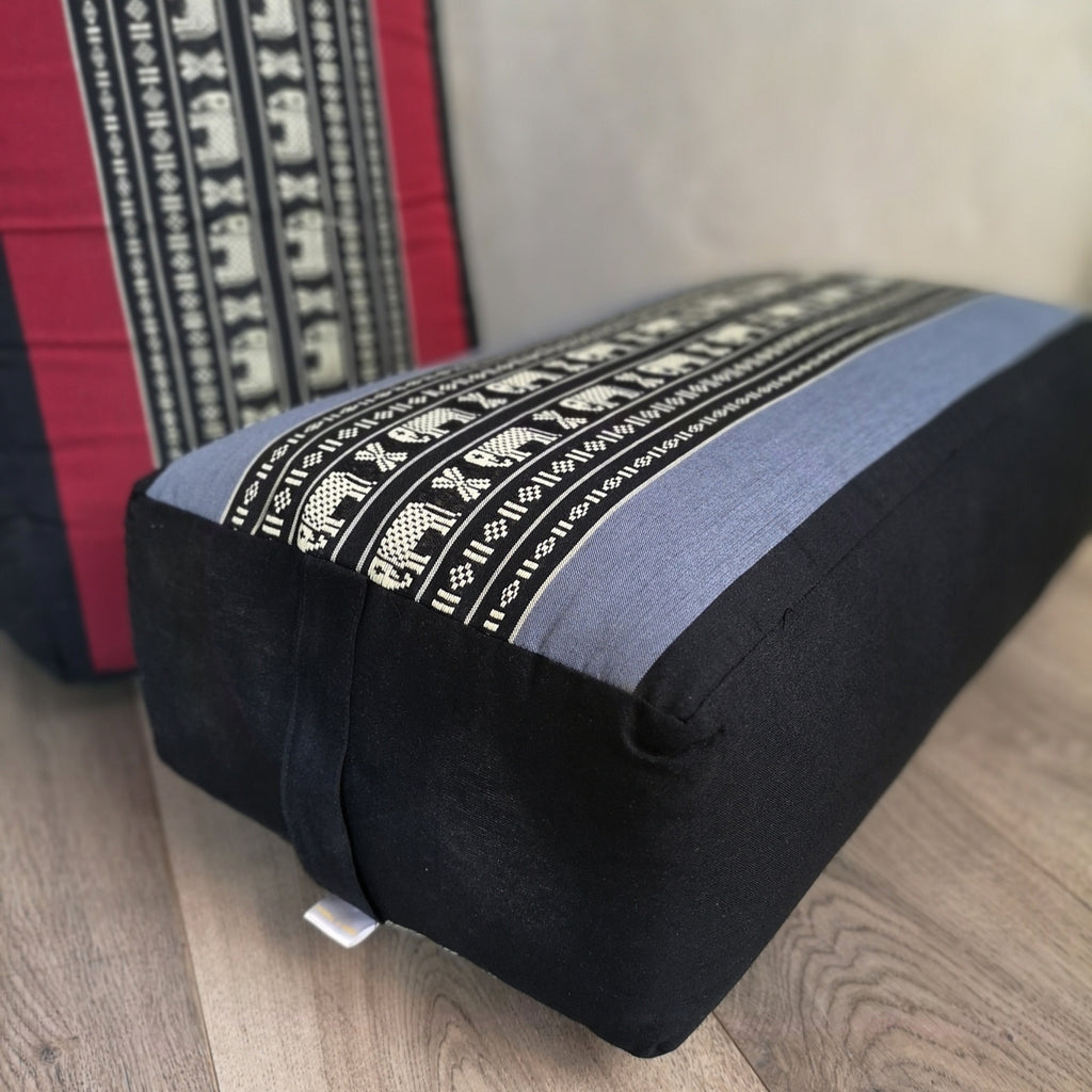 Oblong Meditation Cushion/ Yoga Bolster Prop Kapok Filled