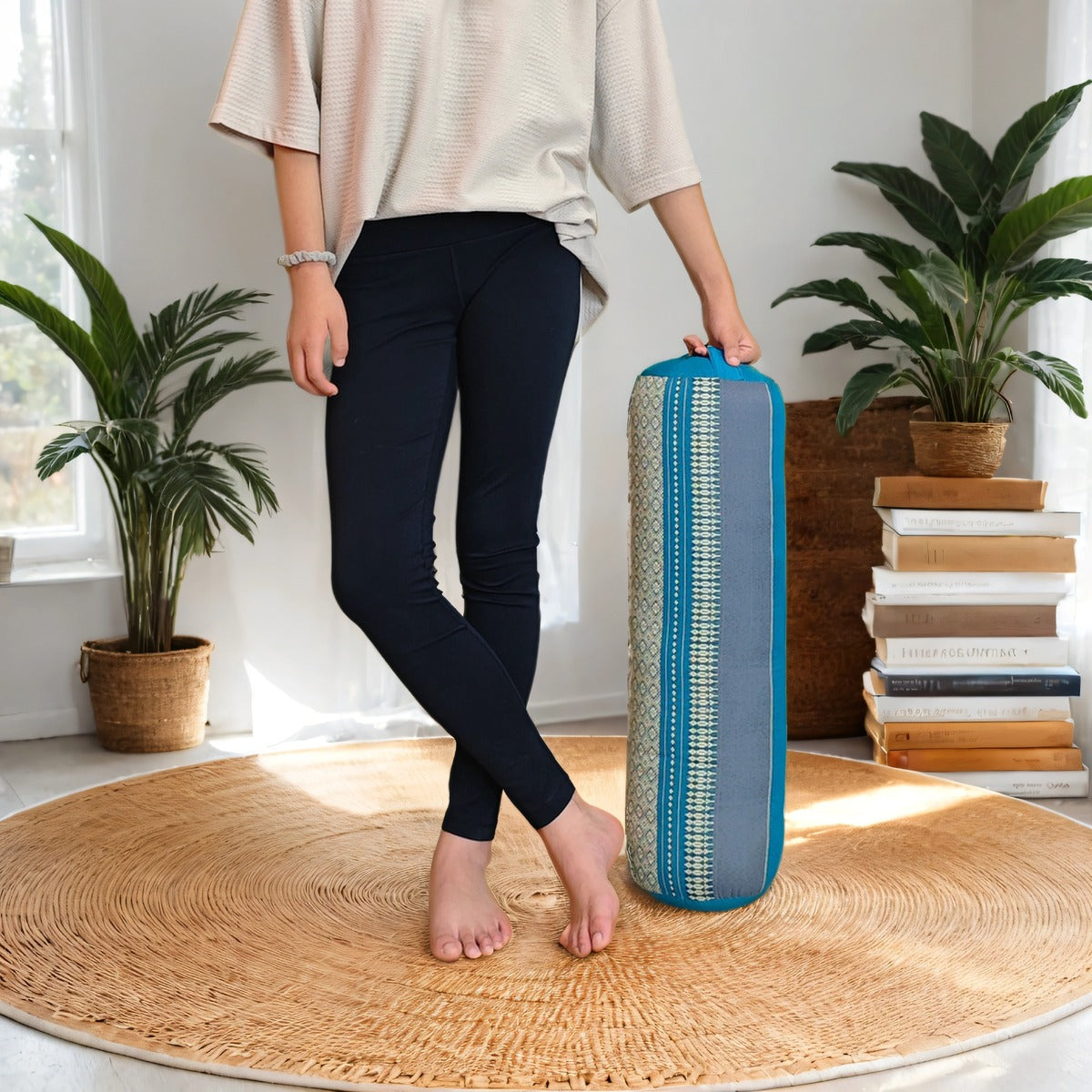 Yoga Bolsters Natural Kapok Filled