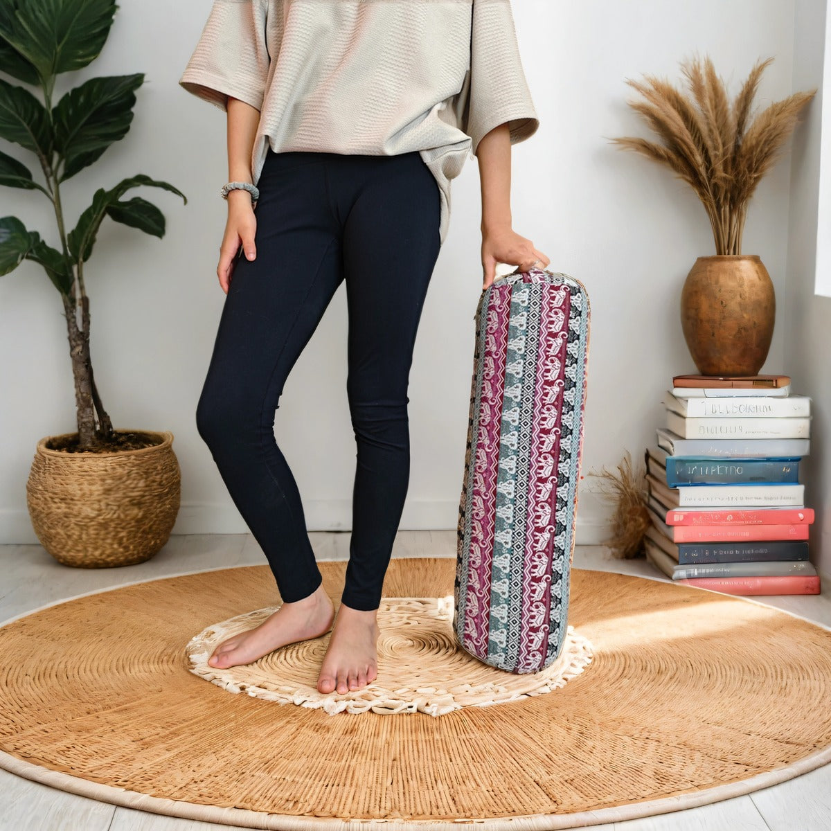 Yoga Bolsters Natural Kapok Filled