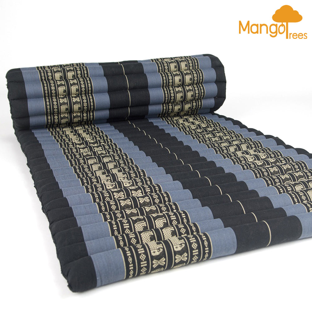 [180cm x 77cm] Roll Up Foldable Mattress Thai Kapok Filled Camping Bed