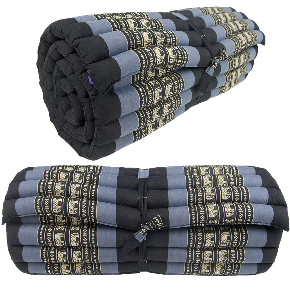 [180cm x 77cm] Roll Up Foldable Mattress Thai Kapok Filled Camping Bed