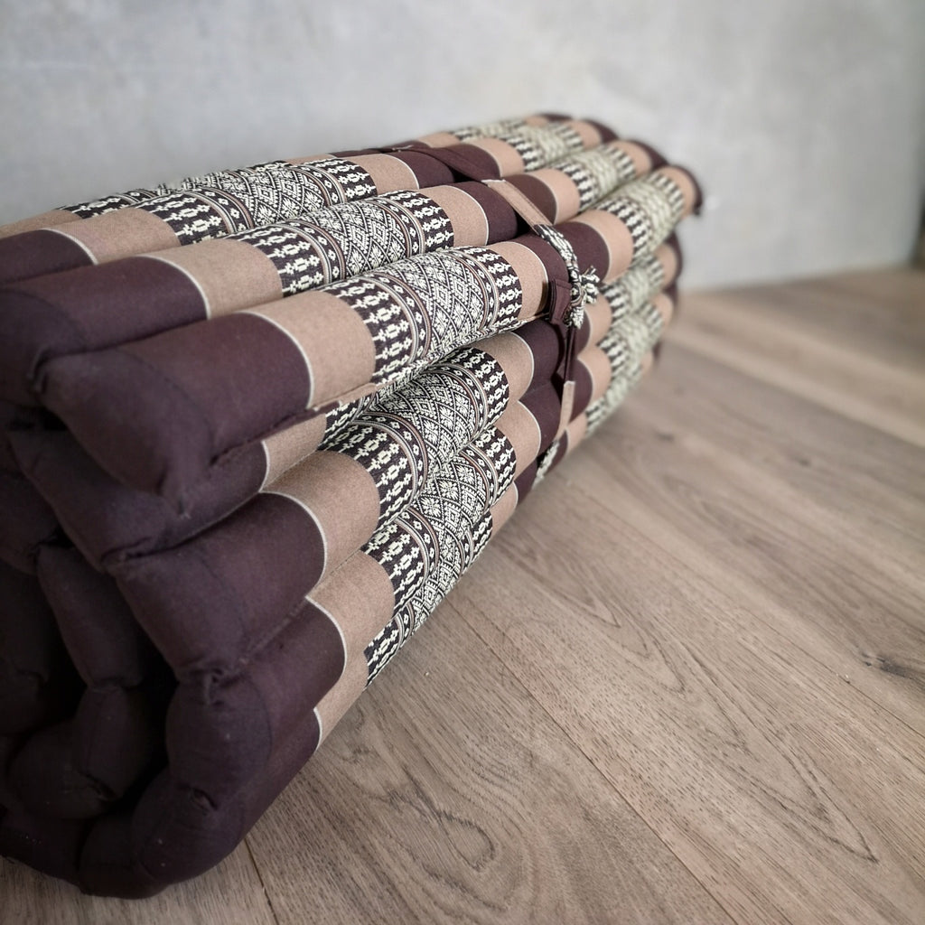 [180cm x 77cm] Roll Up Foldable Mattress Thai Kapok Filled Camping Bed