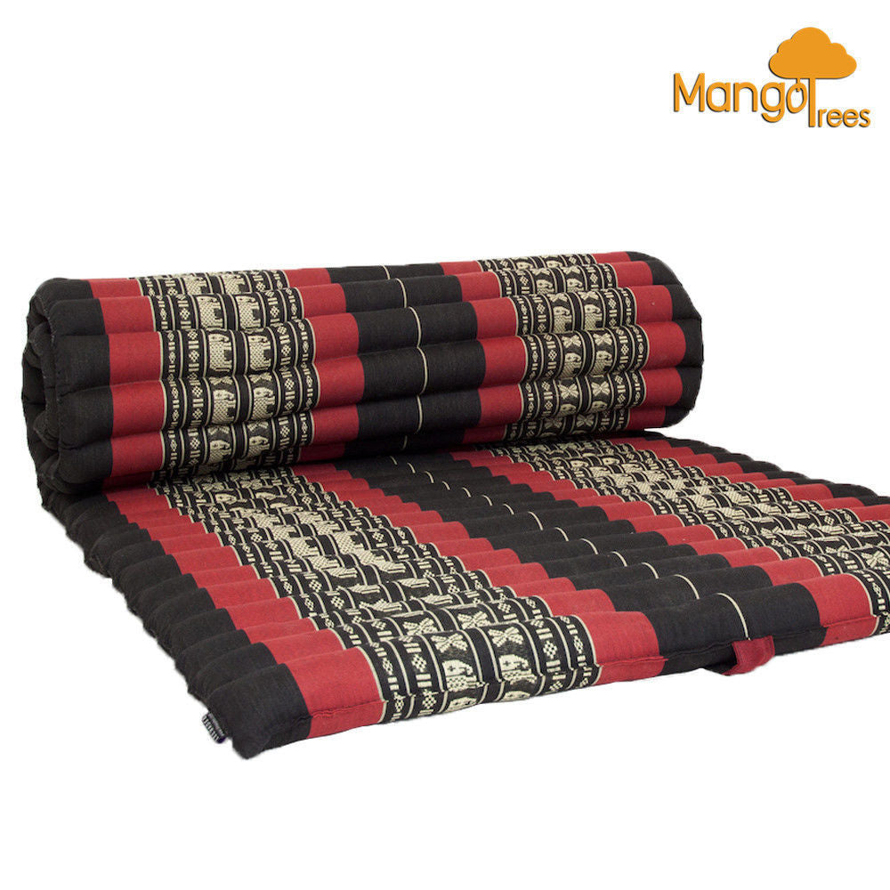 [180cm x 77cm] Roll Up Foldable Mattress Thai Kapok Filled Camping Bed