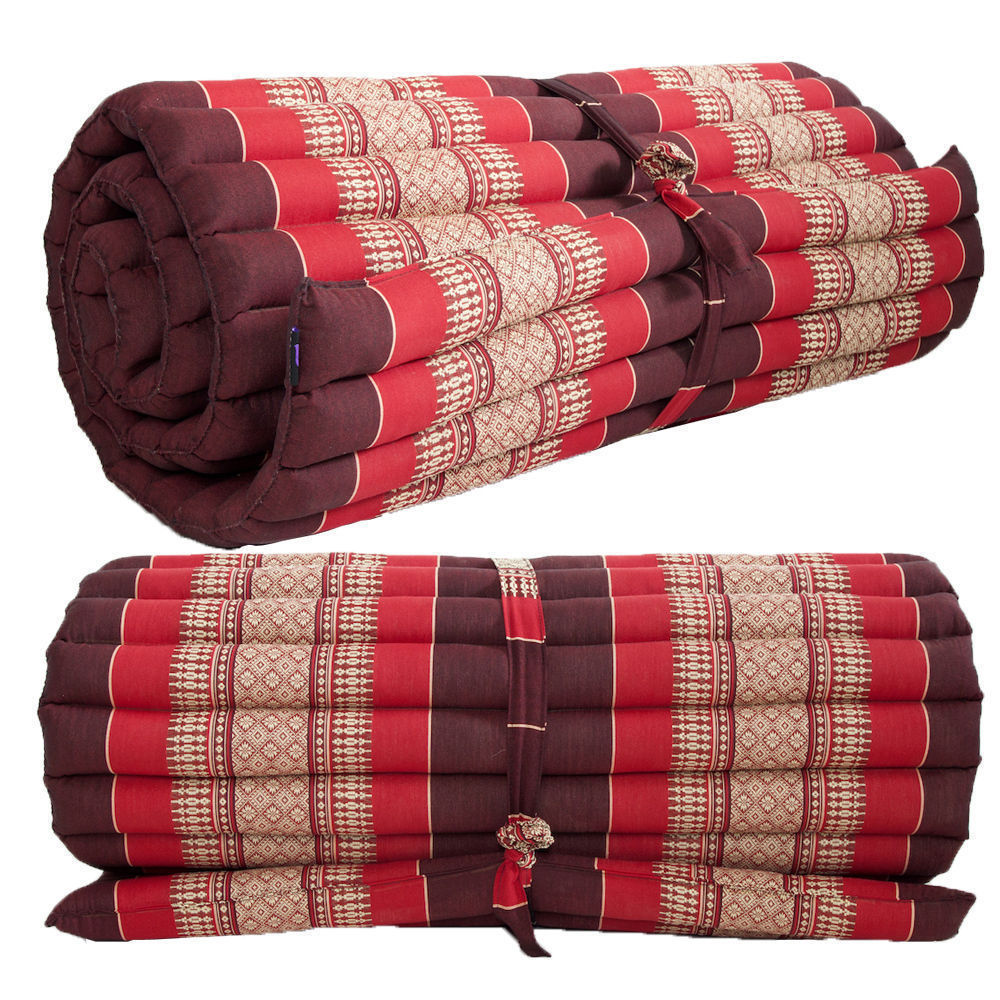 [180cm x 77cm] Roll Up Foldable Mattress Thai Kapok Filled Camping Bed
