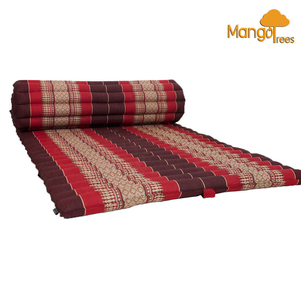 [180cm x 77cm] Roll Up Foldable Mattress Thai Kapok Filled Camping Bed